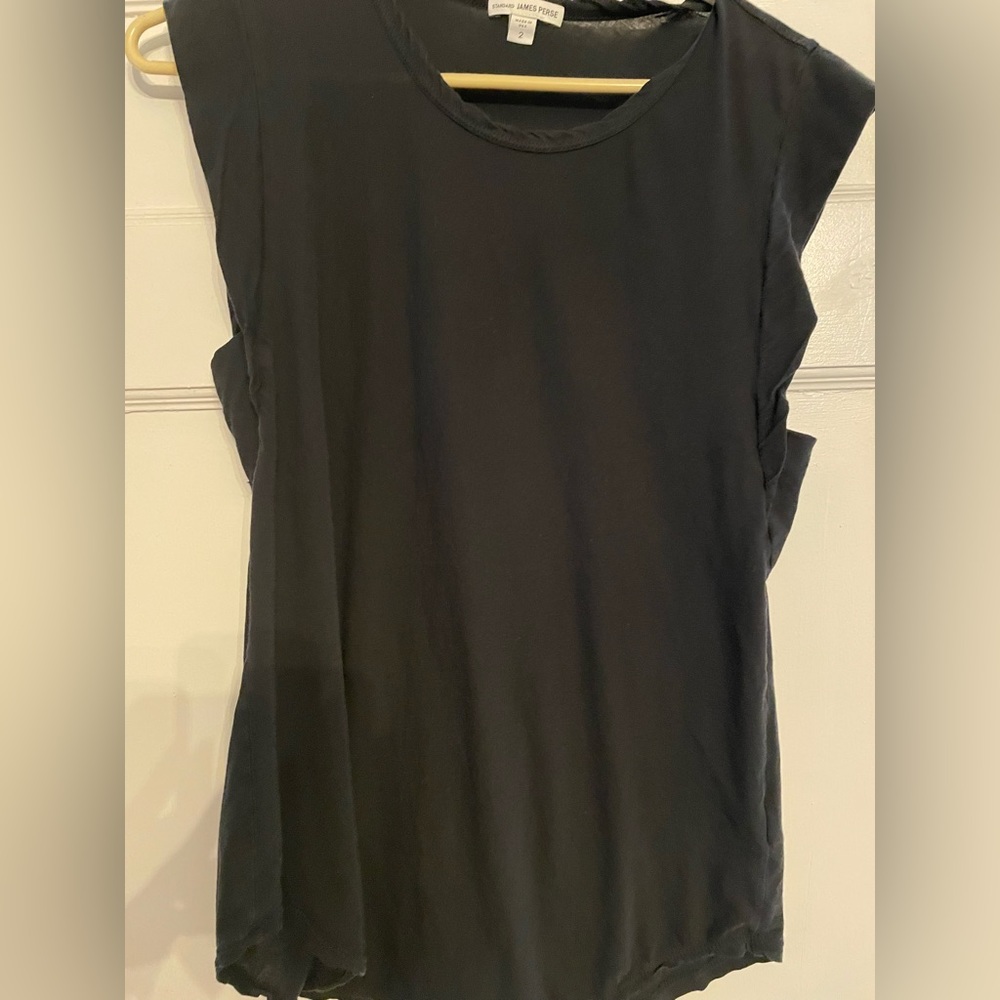 James Peres black, sleeveless top, thin and soft!